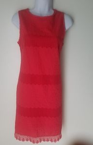 Max Studio Coral floral laser cut shift dre